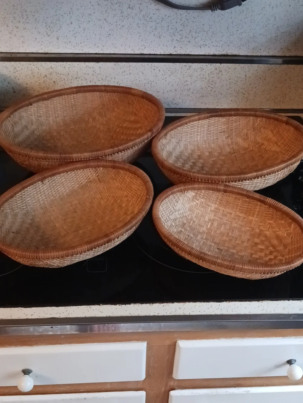 Gorgeous! Woven Rattan Serving Basket -Set Of 4 Natural Brown 🌾🪹